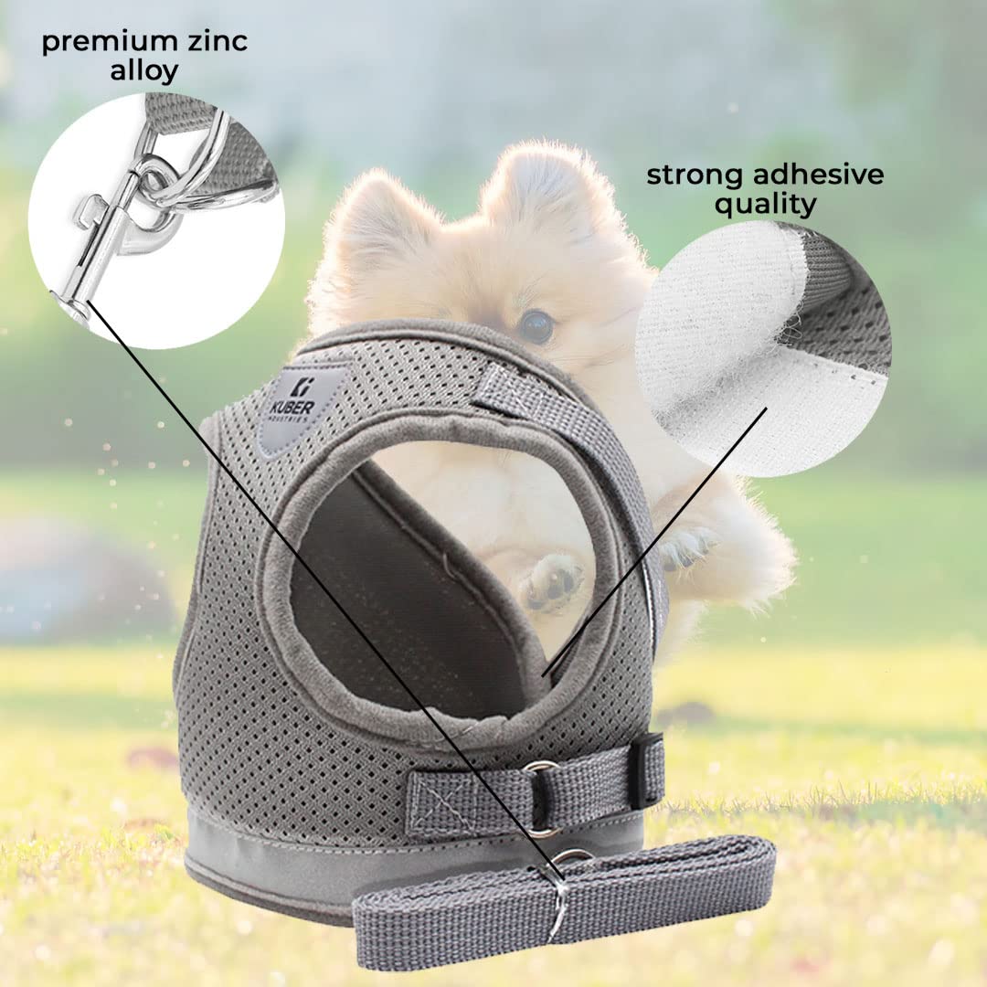 Urbane Home Homestic Reflective Dog Harness with Adjustable Leash|Breathable Polyester Mesh Fabric |XL Size|HT-844|Comfortable No-Pull Grip|Quick Rele - view 4