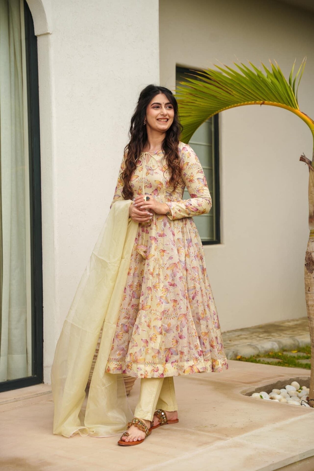 Idaho-o Sumaya embroidered organza suit set