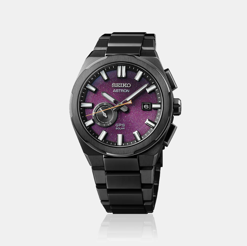 Seiko Astron GPS Solar 3X Yozakura - Cherry Blossom by night - Limited Edition Purple Dial Analog Stainless Steel Watch SSJ029J1