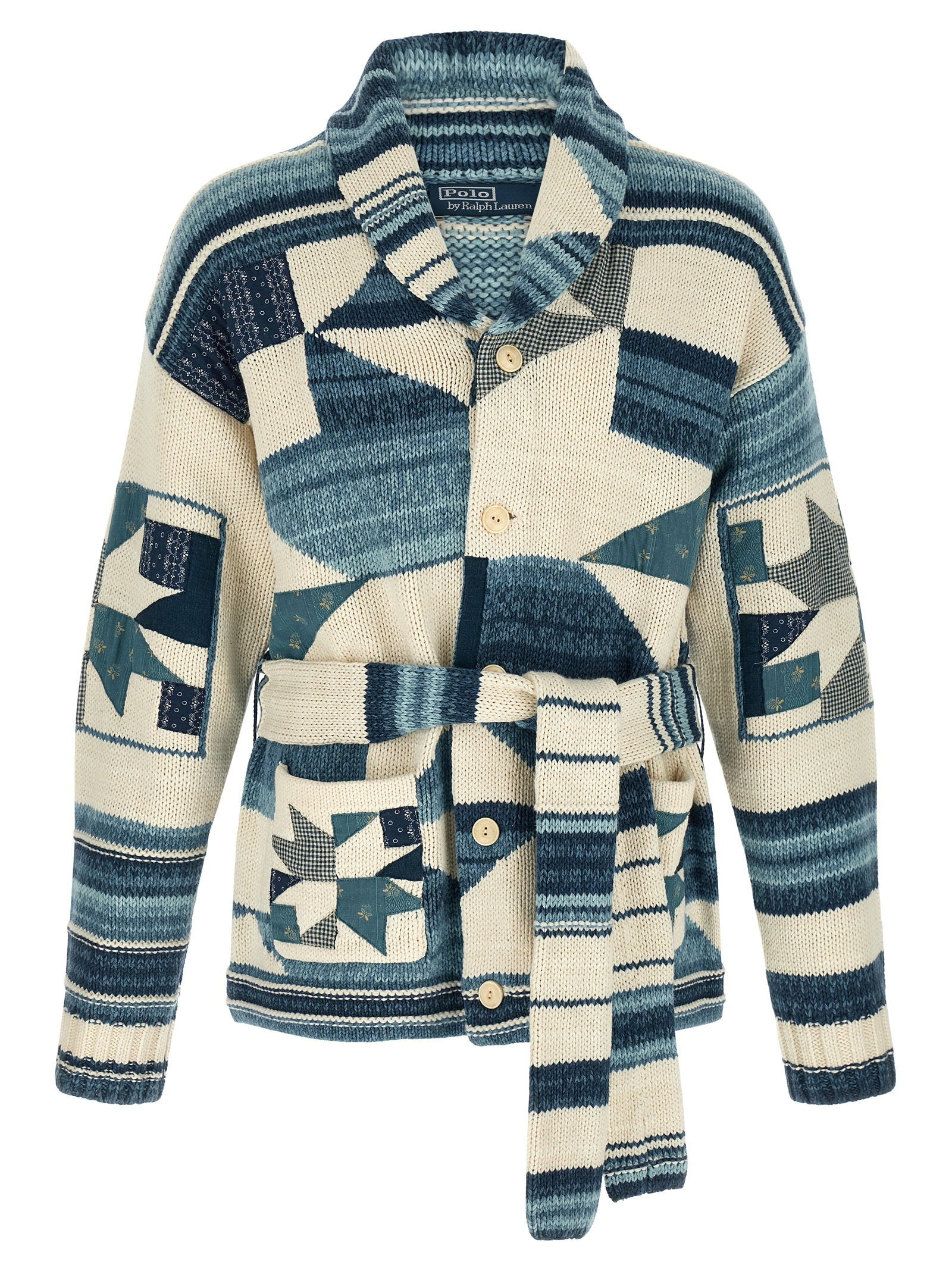 Polo Ralph Lauren Patchwork Cardigan – 87% cotton, 13% linen
