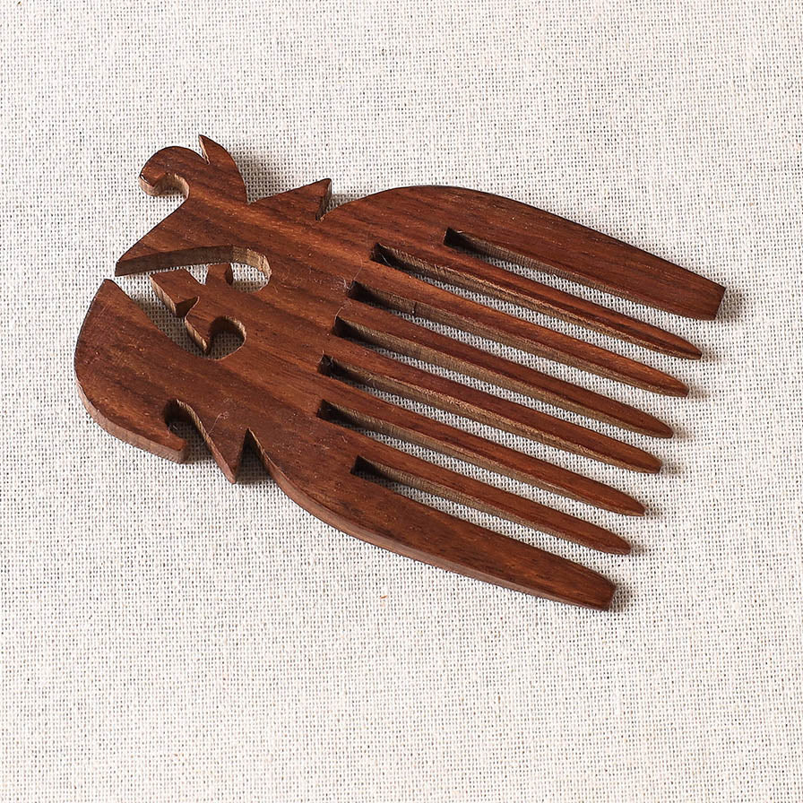 ITOKRI CRAFTS INITIATIVE Bijnor Hand Carved Steam Beech Wood Comb (Small) - view 2