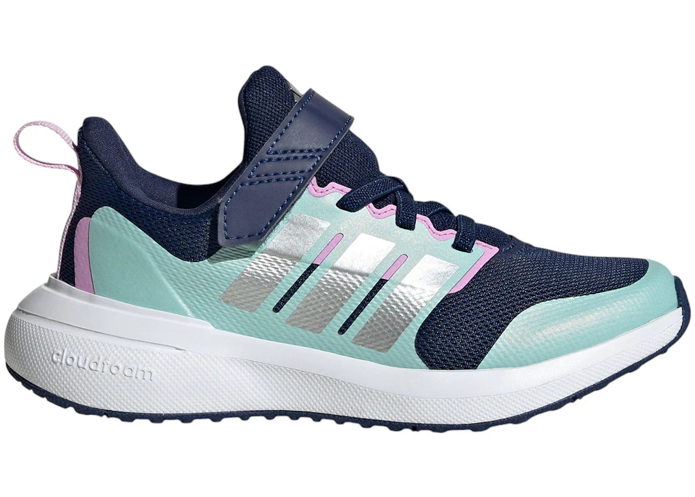 Fortarun 2 0 – adidas Fortarun 2.0 Cloudfoam Top Strap Dark Blue Silver Metallic Semi Flash Aqua (GS)