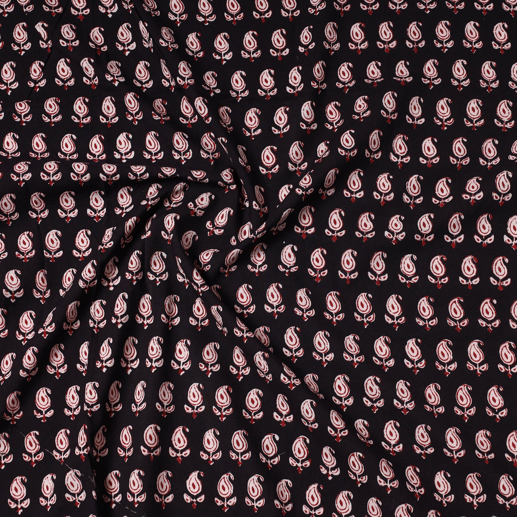 BAGH PRINTS BY MOHAMMED BILAL KHATRI Black - Bagh Block Printed Cotton Precut Fabric (0.8 meter) 77 - view 2