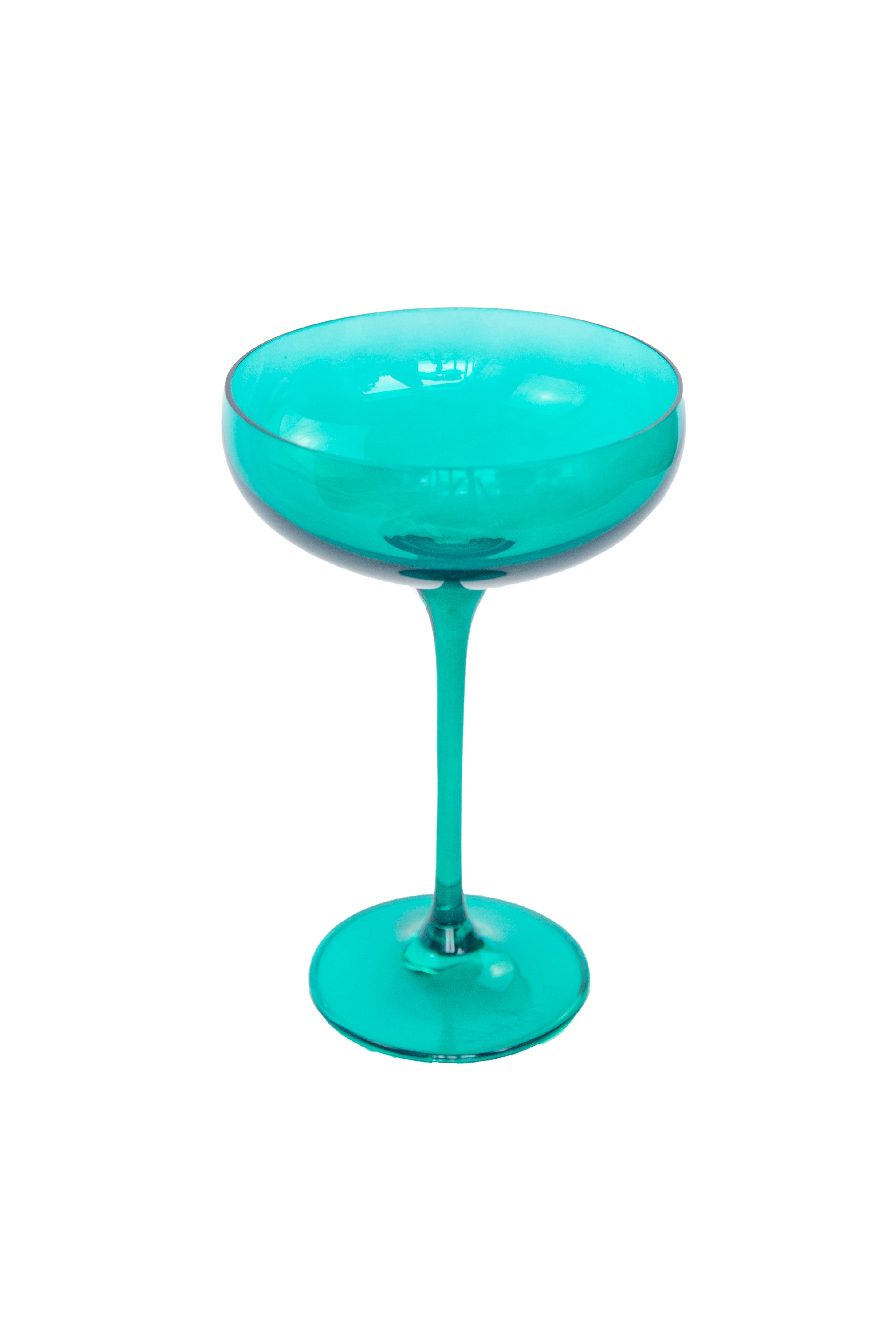 Estelle Colored Glass Estelle Colored Champagne Coupe Stemware - Set of 6 {Emerald Green} - view 7