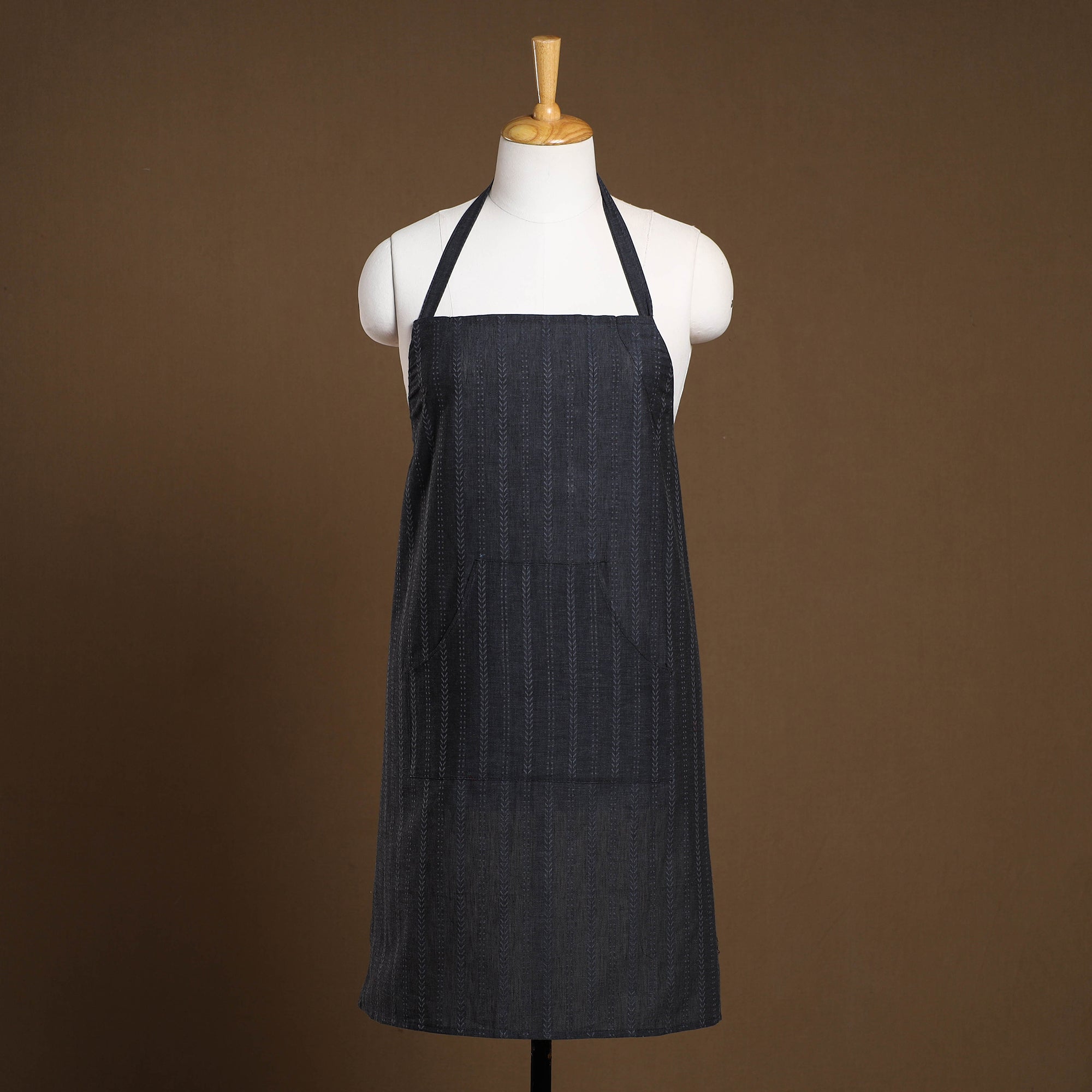 JALPARI Black - Jacquard Weave Cotton Apron with Pocket 10