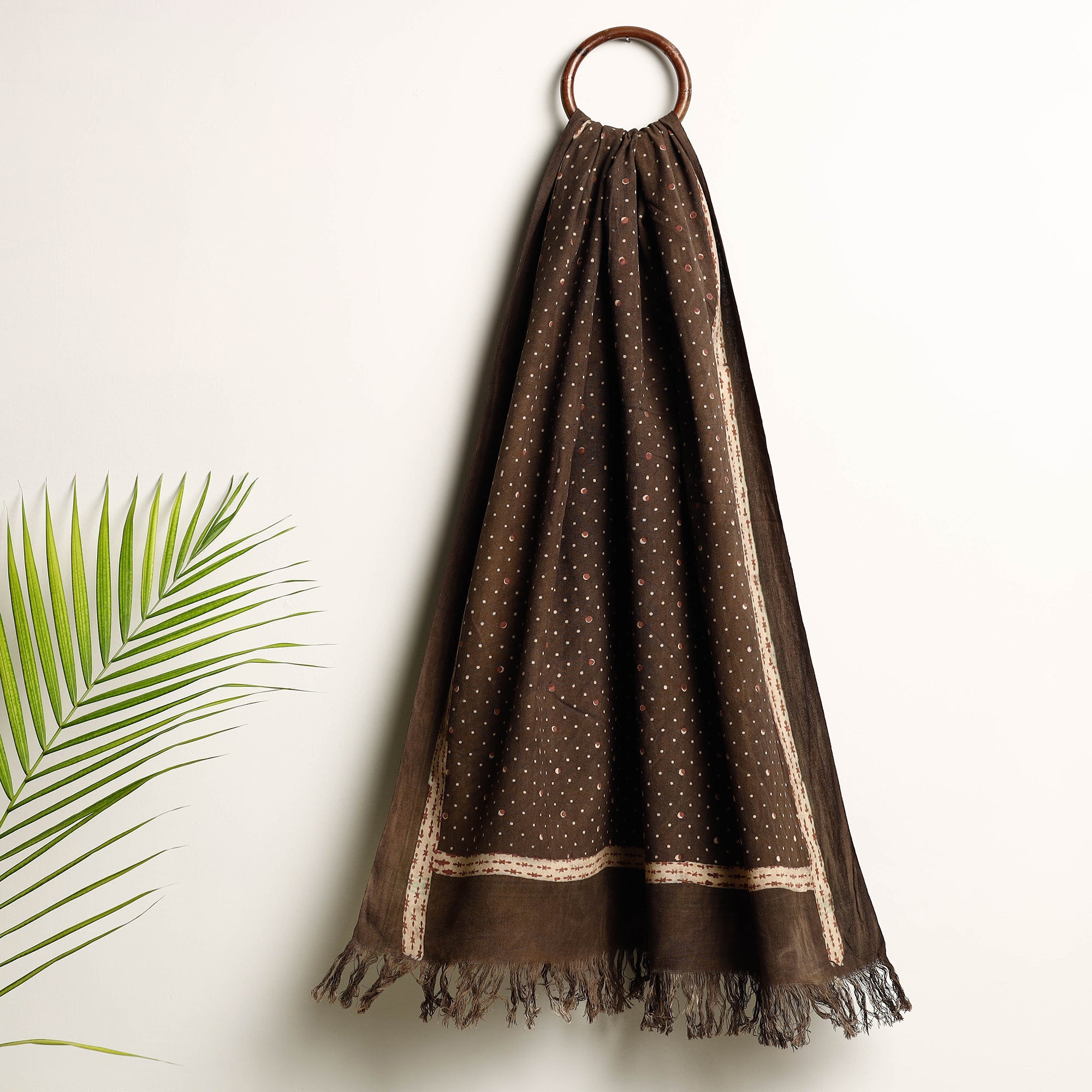 HAVELI CHRONICLES Brown - Akola Block Printed Pure Handloom Cotton Towel