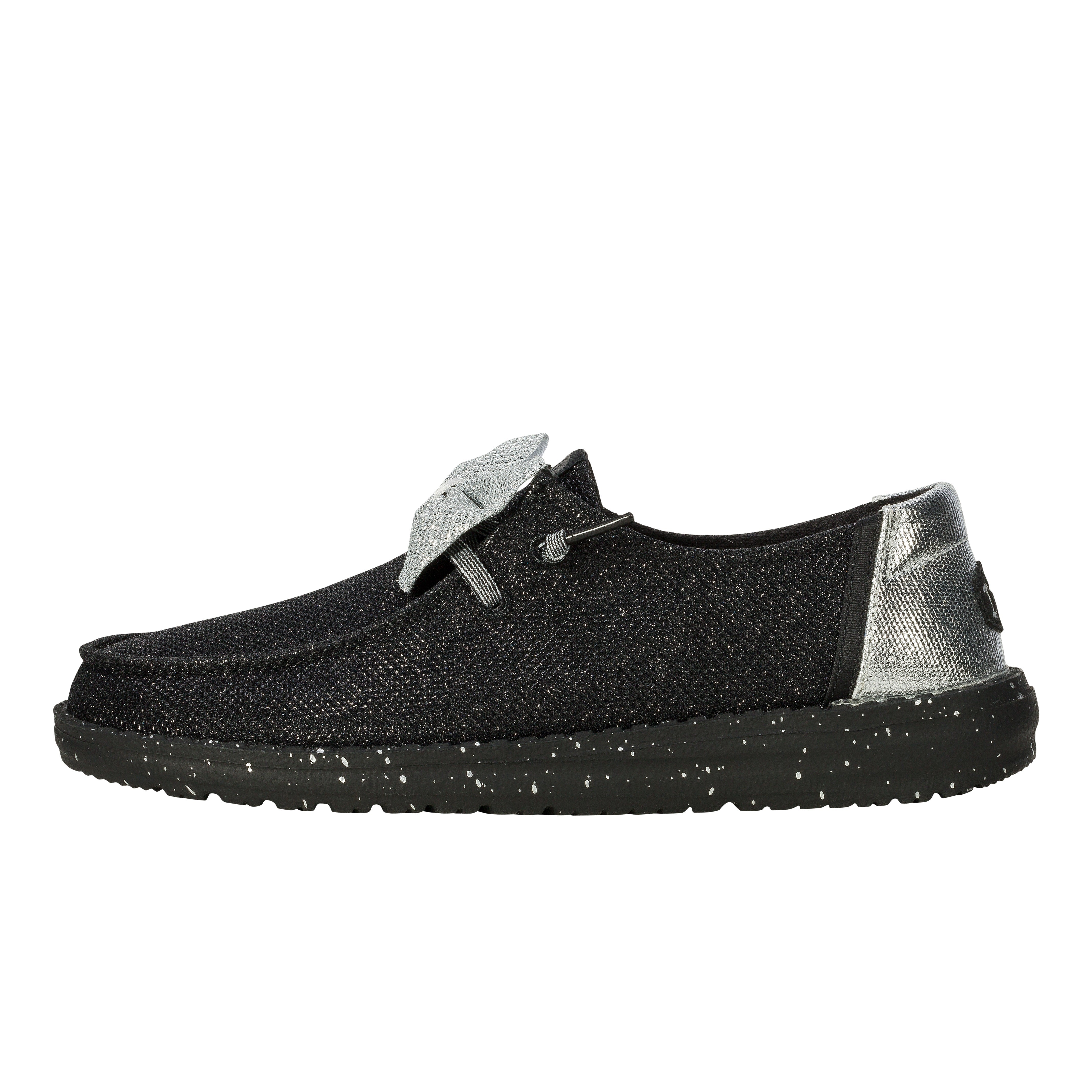 HEYDUDE shoes Wendy Sparkle Bow - Black/Silver
