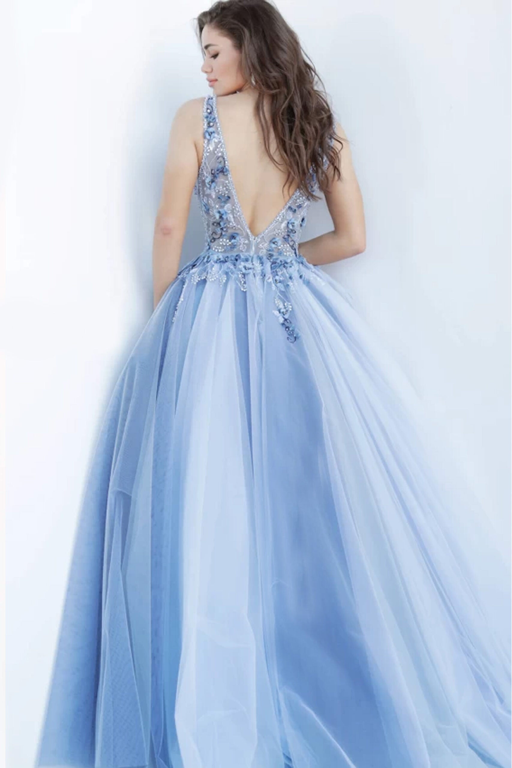 Tulle Sleeveless A-line Gown by Jovani 3110 - view 2