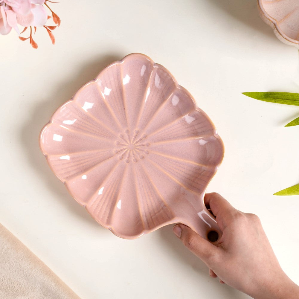 Nestasia Ocean Square Plate with Handle Pink - view 2