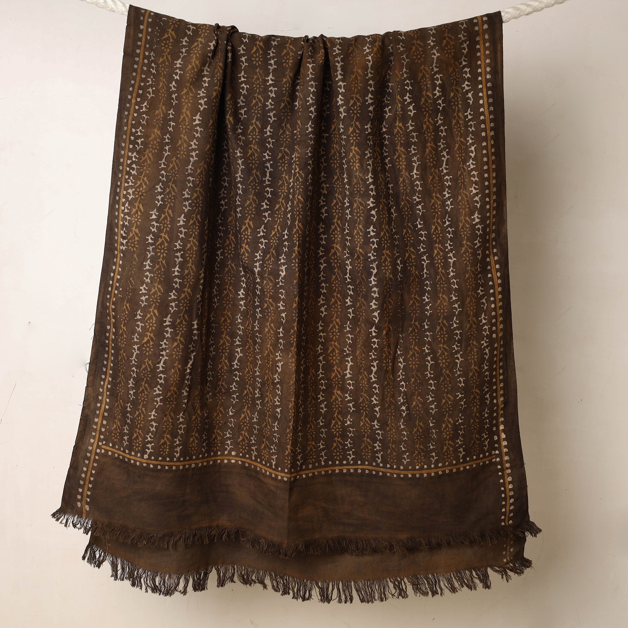 ITOKRI CRAFTS INITIATIVE Brown - Akola Block Printed Pure Handloom Cotton Towel - view 2