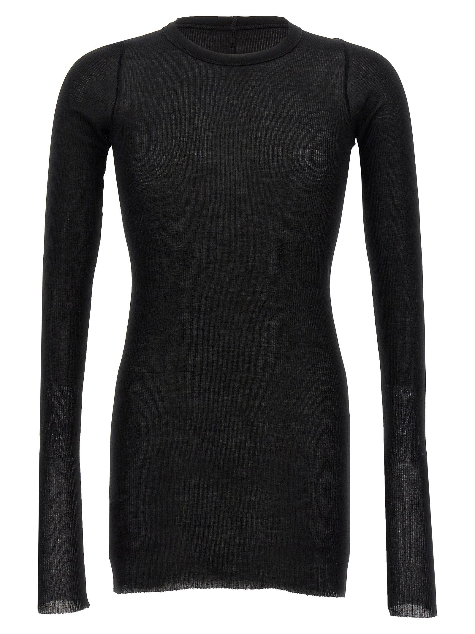 Rick Owens Rib Ls T T-shirt – 88% viscose, 12% silk