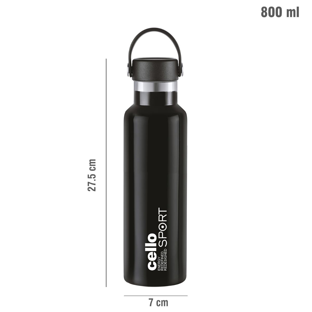 Cello Aqua Bliss Flask, Vacusteel Water Bottle, 800ml - view 26