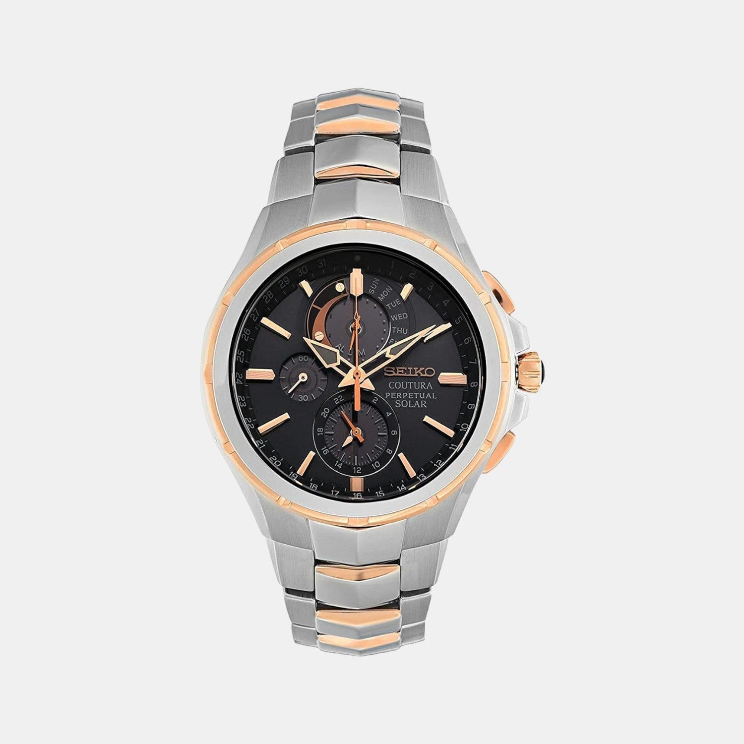 Seiko Coutura Men Solar Brown Dial Analog Stainless Steel Watch SSC788P9