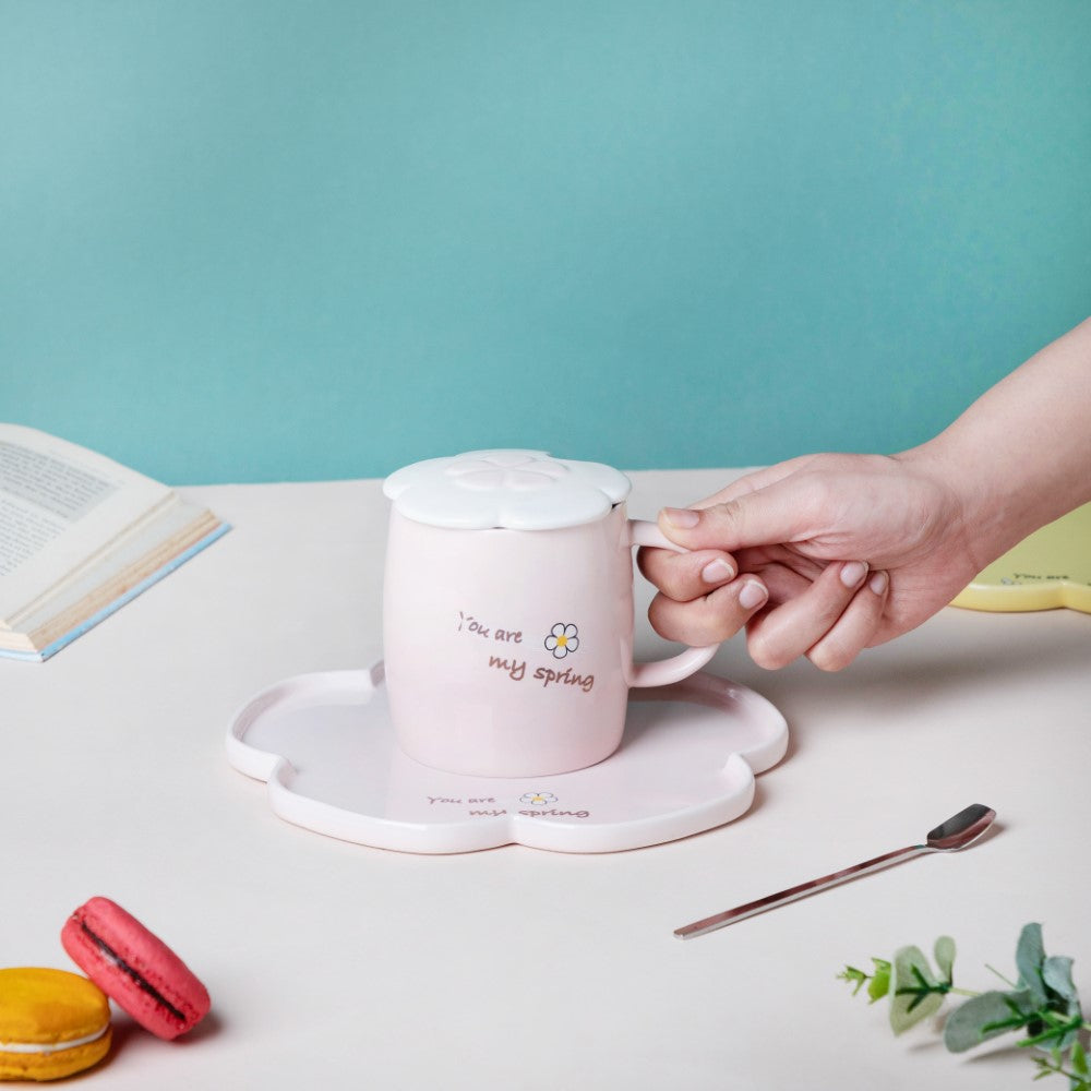 Nestasia Cup With Flower Plate Pink 360 ml - view 2
