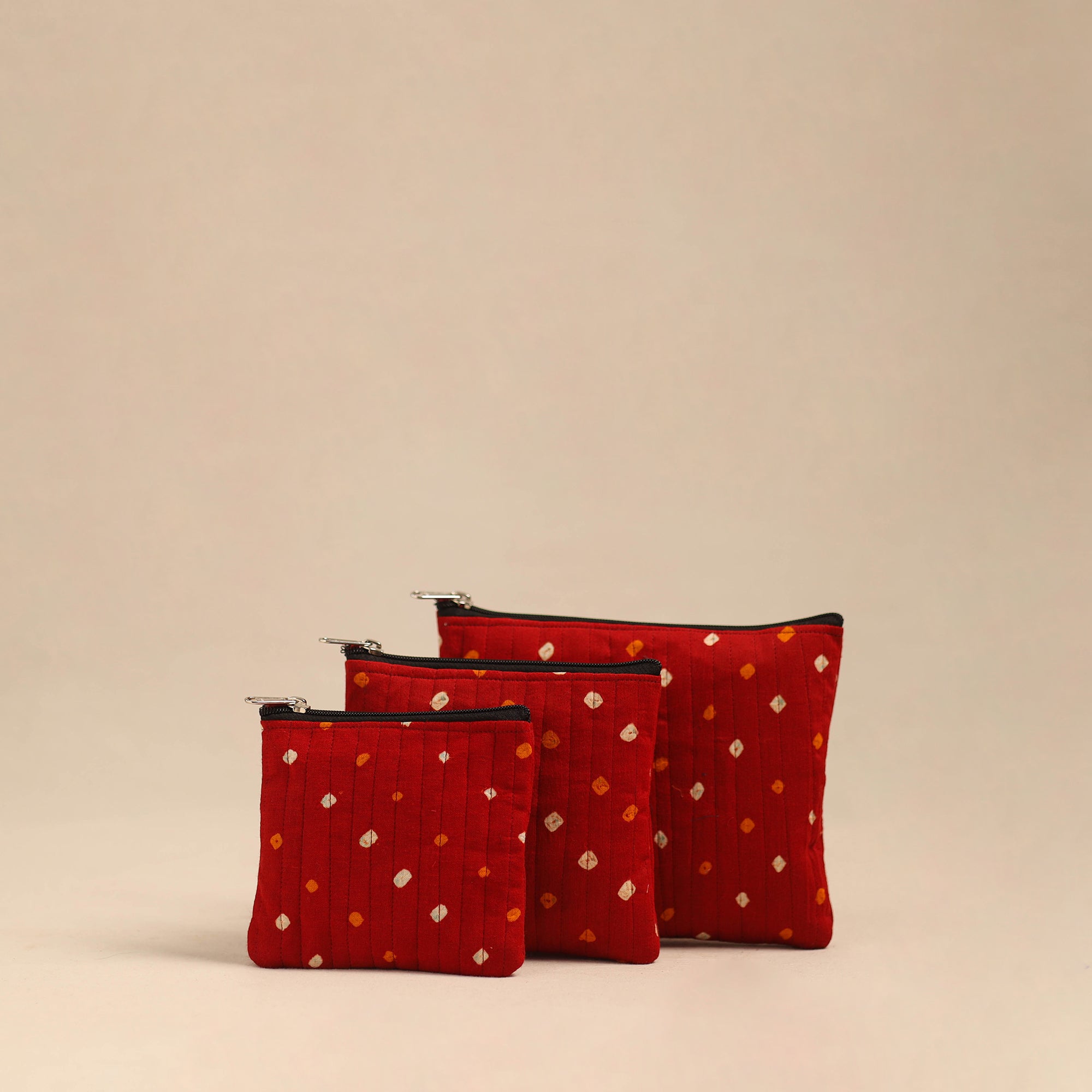 NOORI BAZAR Handmade Cotton Utility Pouches (Set of 3) 30