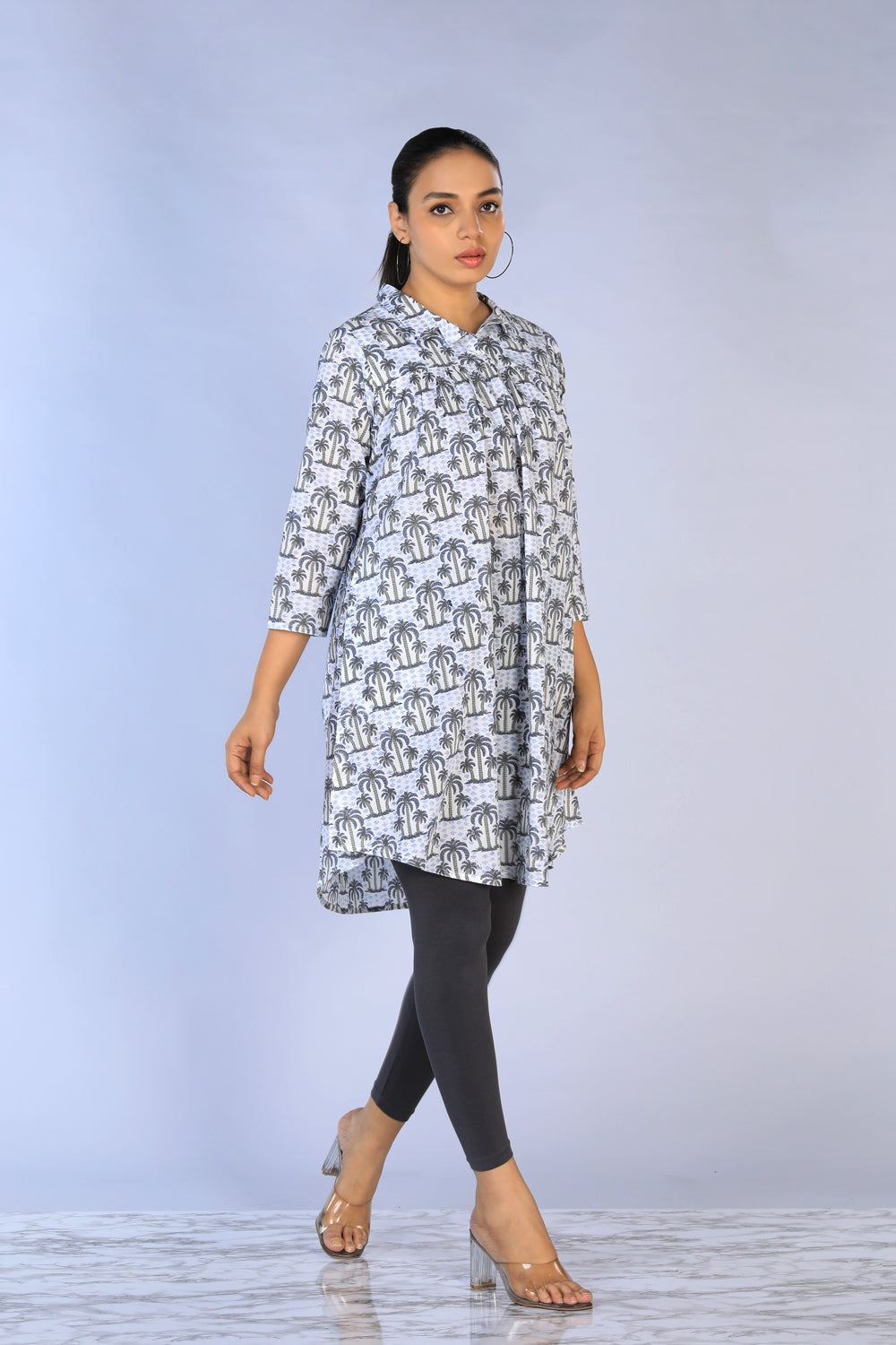 Kalanjali Ethnics Handblock Printed gathered long shirt