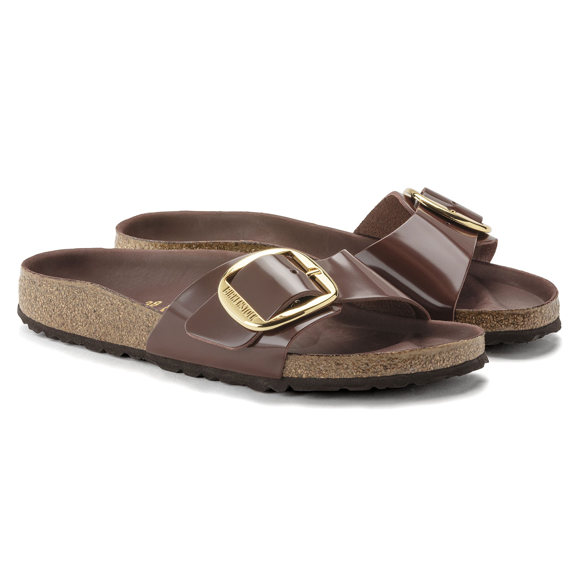 Birkenstock Madrid Big Buckle Natural Leather Patent - view 4