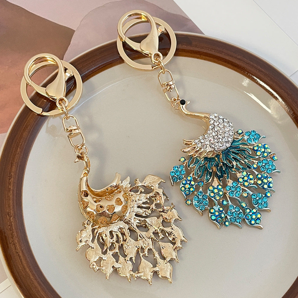 Peeperly Glistening Crystal Gems Peacock Keychain - view 7