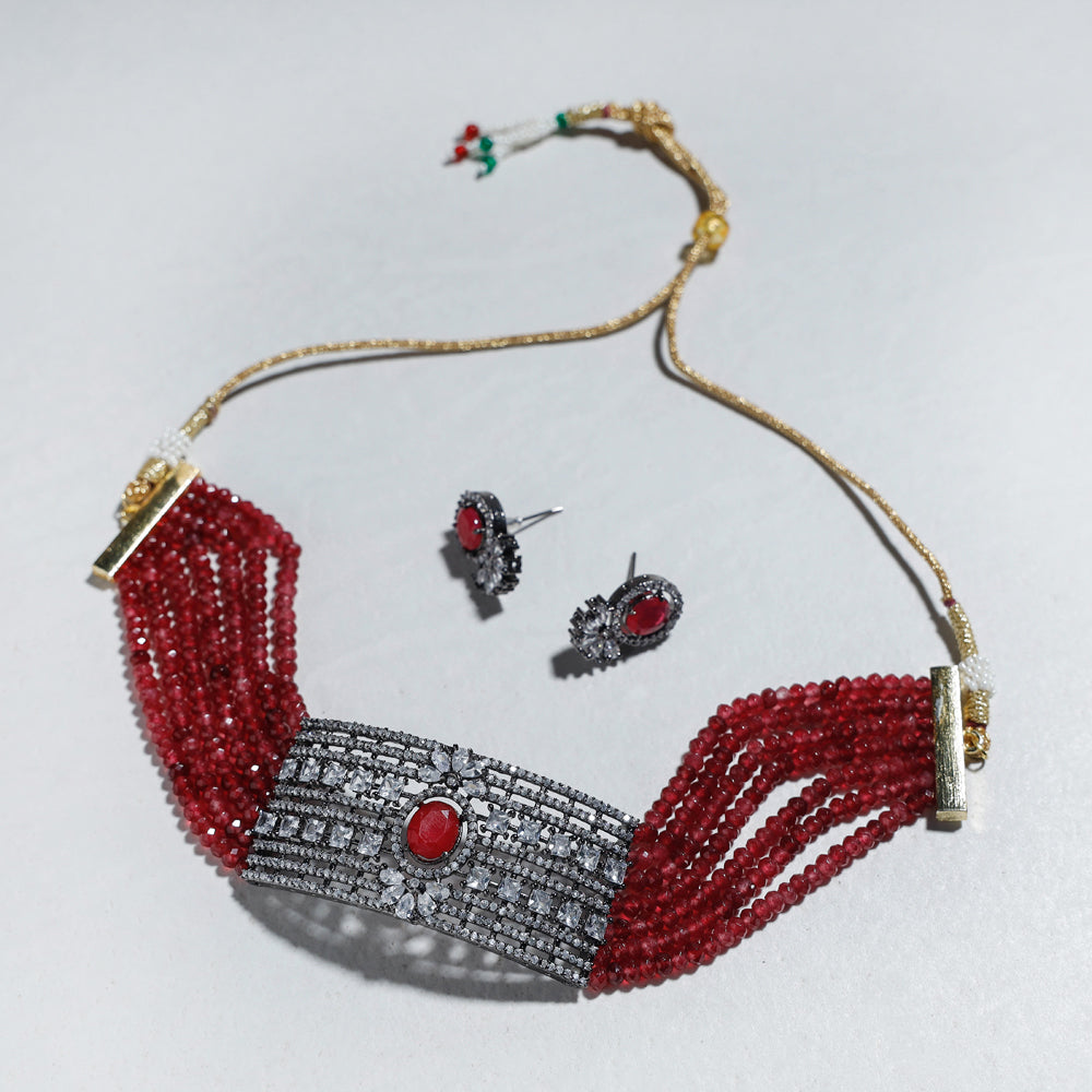 WHITE RIVER STORIES Antique Finish Beadwork Necklace Set - view 2