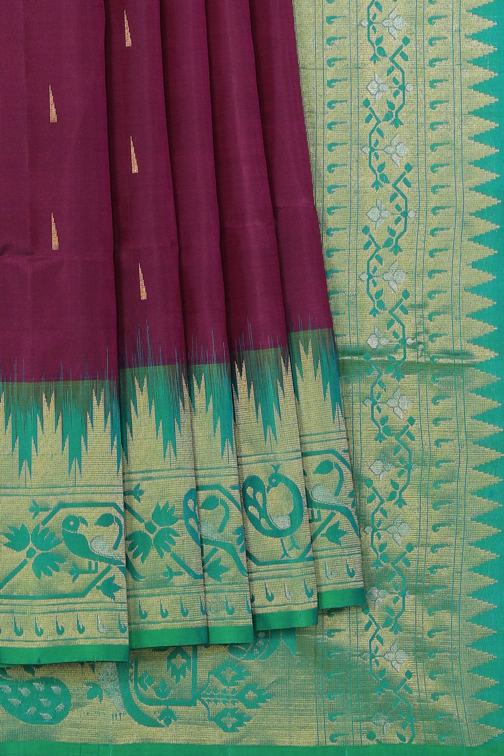 Kalanjali Gorgeous Silk Violet Saree – Women's