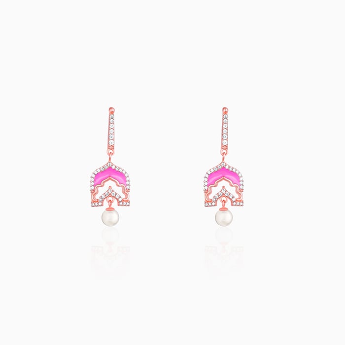 GIVA Jewellery Rose Gold Hawa Mahal Earrings