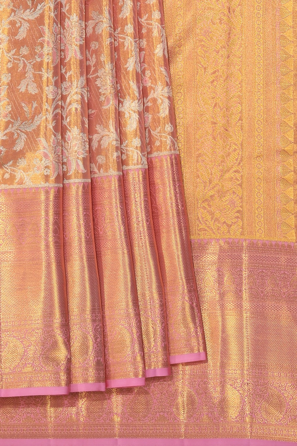 Kalanjali Kanchipattu Brocade Gold Saree – Women's