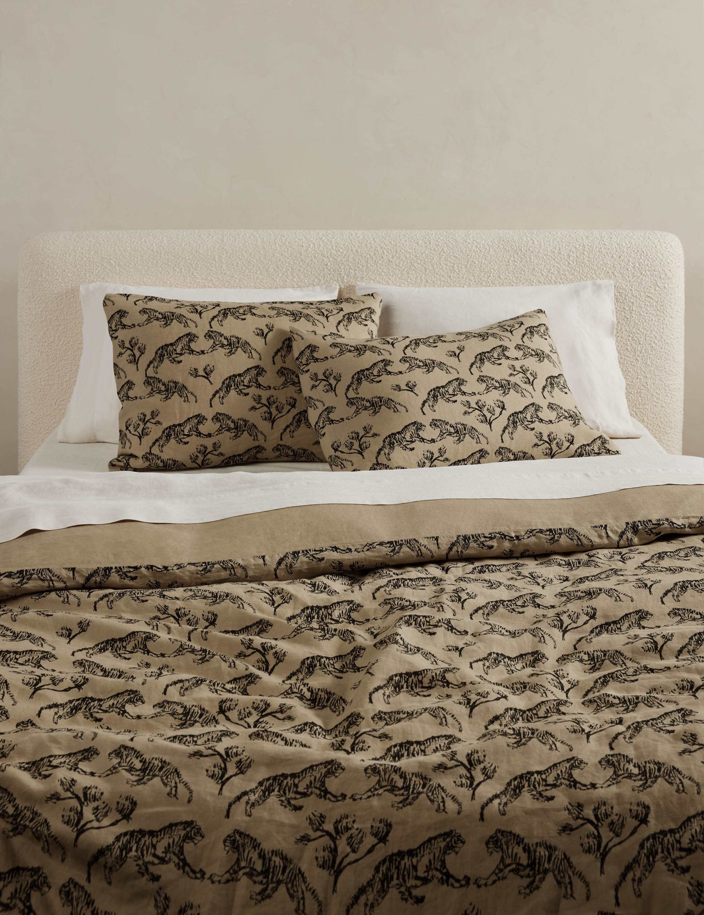 Lulu and Georgia Tiger Hemp Duvet Cover by Sarah Sherman Samuel