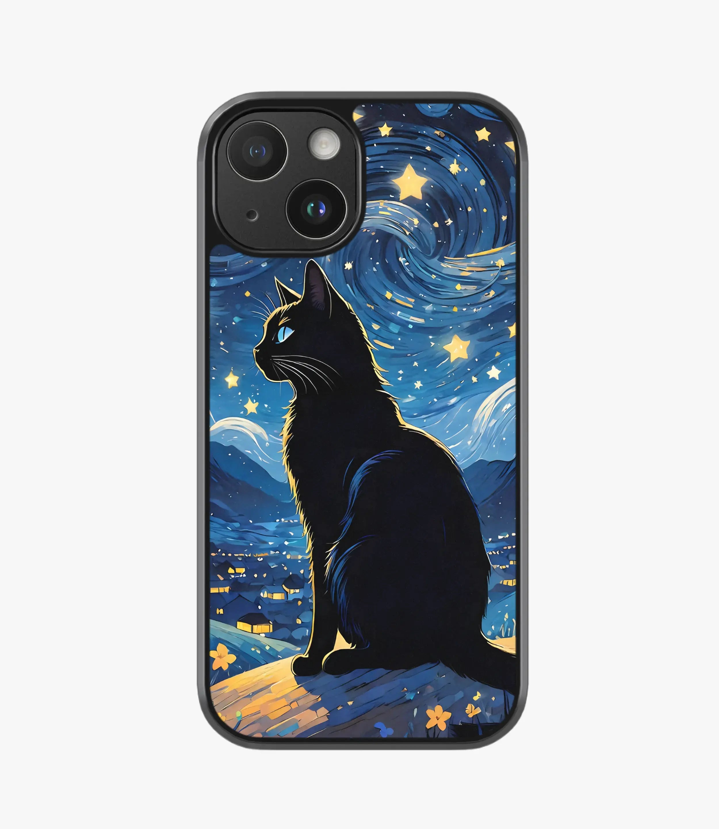 The Case Company Starry Night With Cat Hybrid Phone Case