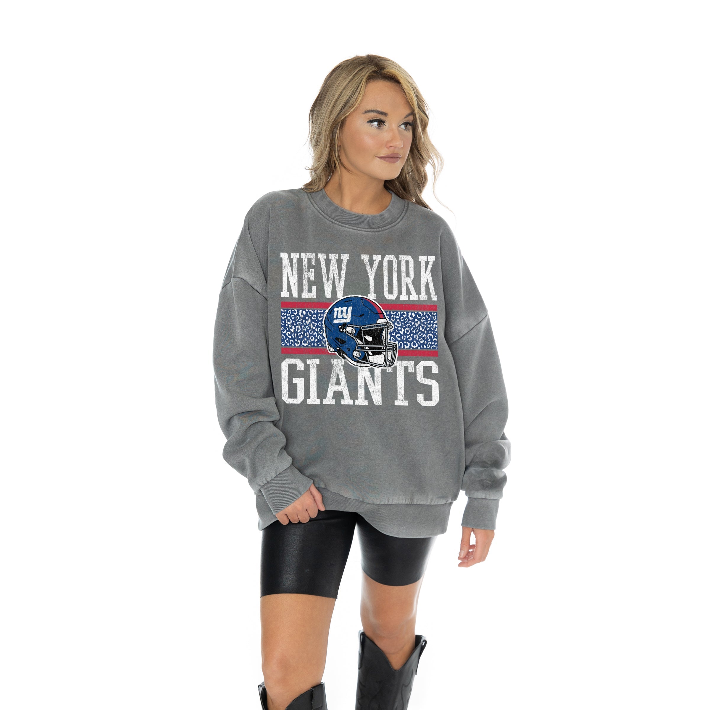 GC X NFL New York Giants In The Wild Vintage Wash Oversized Crewneck Fleece - view 2