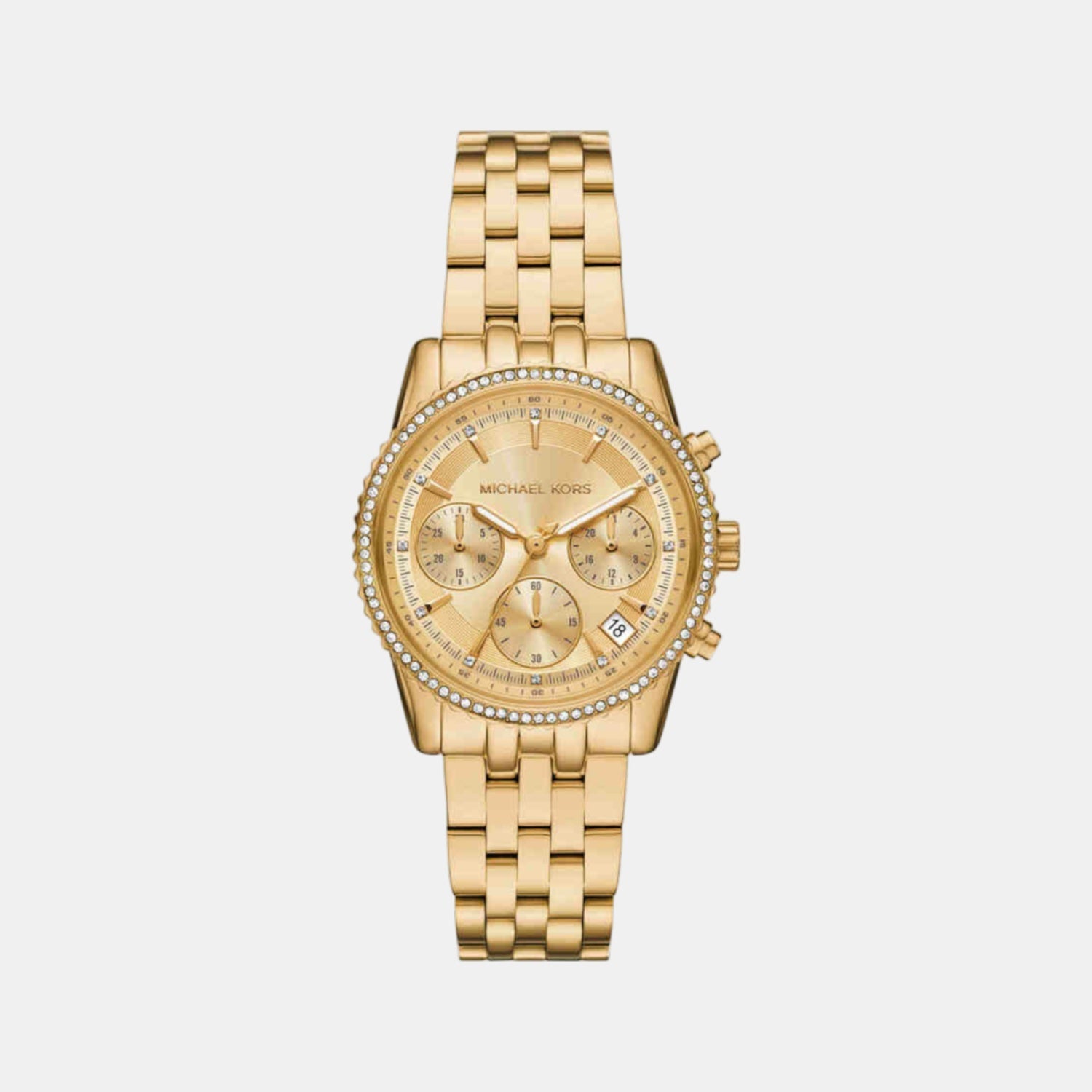 Michael Kors Bryant Women Quartz Gold Dial Analog Stainless Steel Watch MK7530
