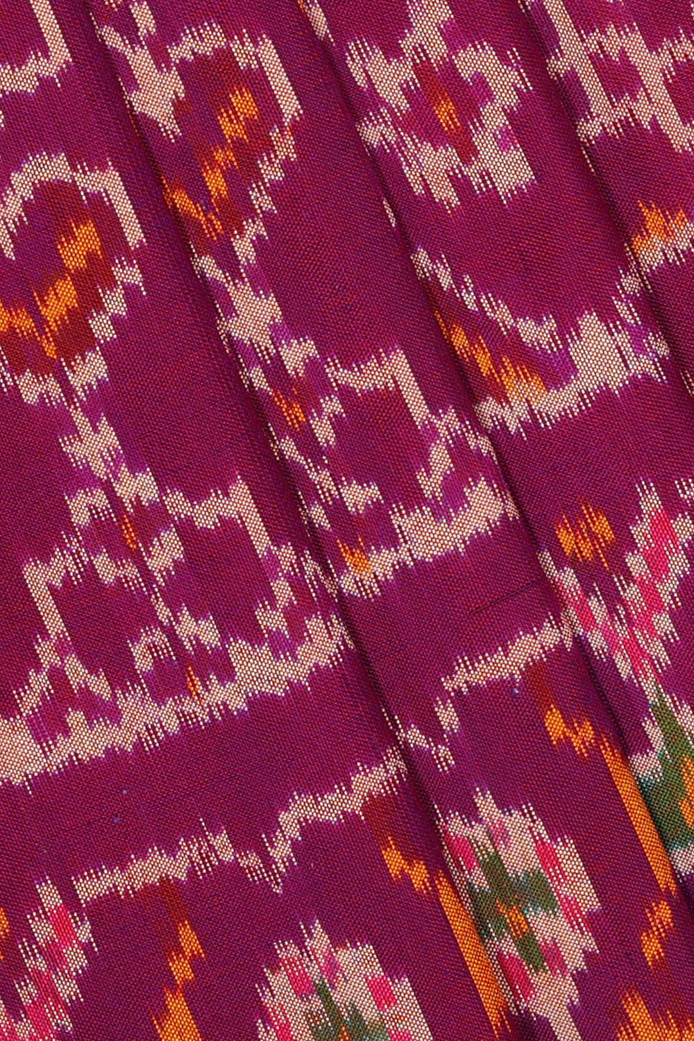 Kalanjali Ikat Silk Dark Red Saree – Women's - view 2
