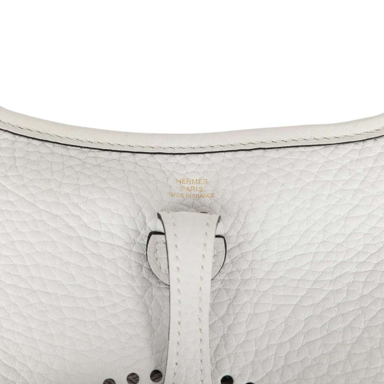 Cop Underdog Hermès Evelyne TPM New White Clemence Gold Hardware - view 6