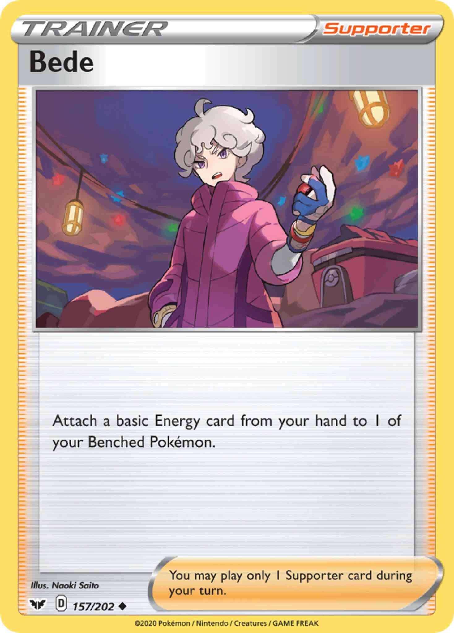 Uncommon swsh1-157 reverse – Pokémon Bede - 157/202 - Uncommon [swsh1-157] [Reverse Holo]