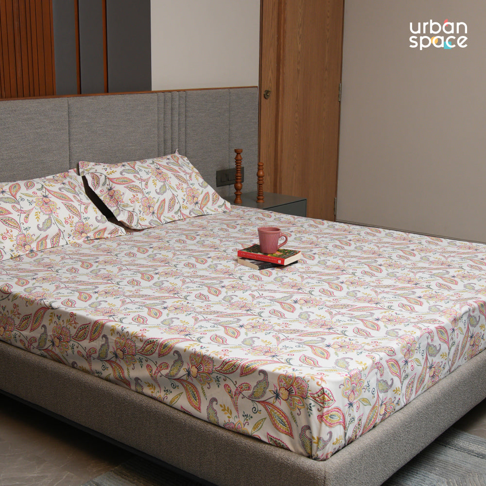 Urban Space -Home Furnishing Store Fitted King Size Cotton Bedsheet - Iris Pink - view 2