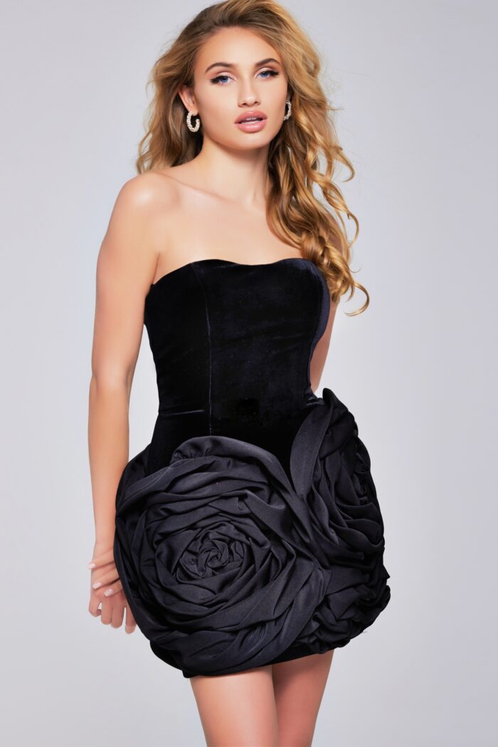 Jovani 39848 Fitted Short Velvet Cocktail Dress - view 3