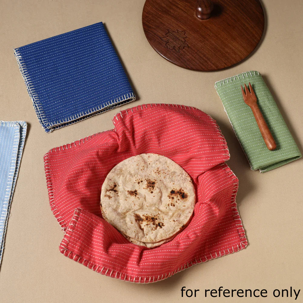 NOORI BAZAR Blue - Floral Sanganeri Block Print Cotton Table Napkin 10 - view 2