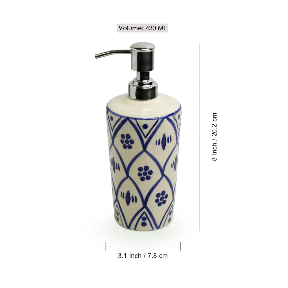 EXCLUSIVELANE 'Moroccan Floral' Handpainted Studio Pottery Ceramic Bathroom Accessory (Set of 3) - view 3