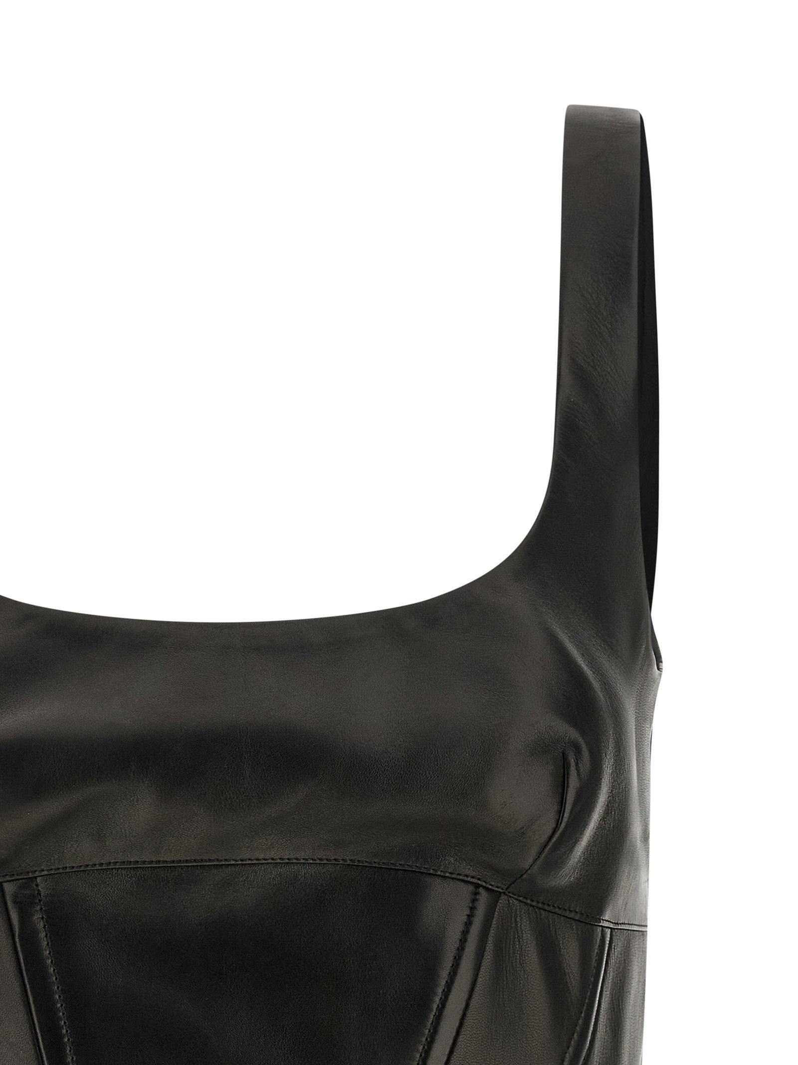 Ermanno Scervino Peplos Leather Top – 100% sheep leather - view 3