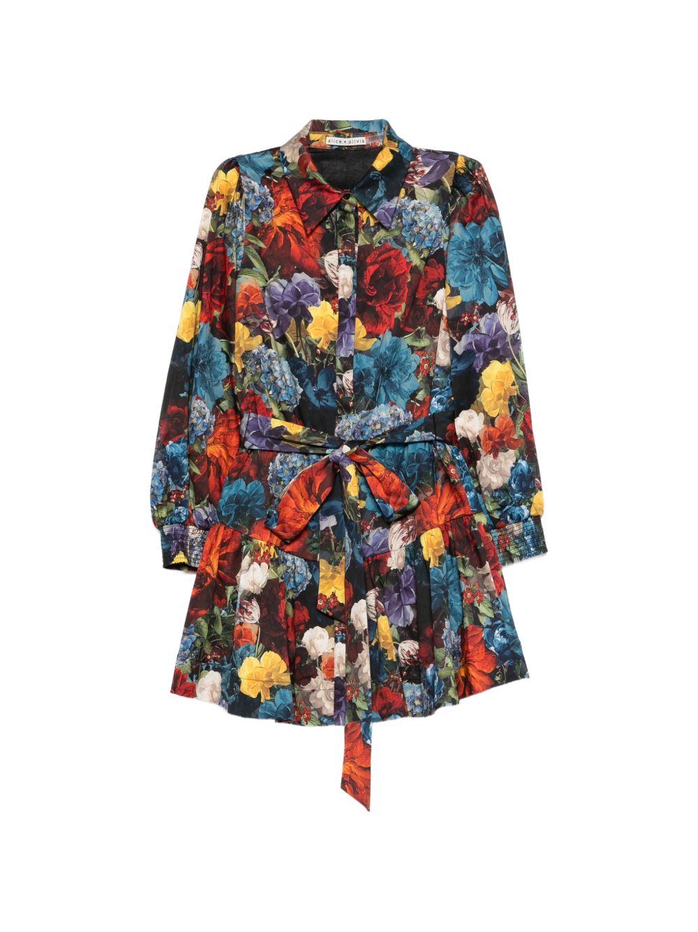 Alice + Olivia Printed shirtdress – 97% Cotton, 3% Elastane