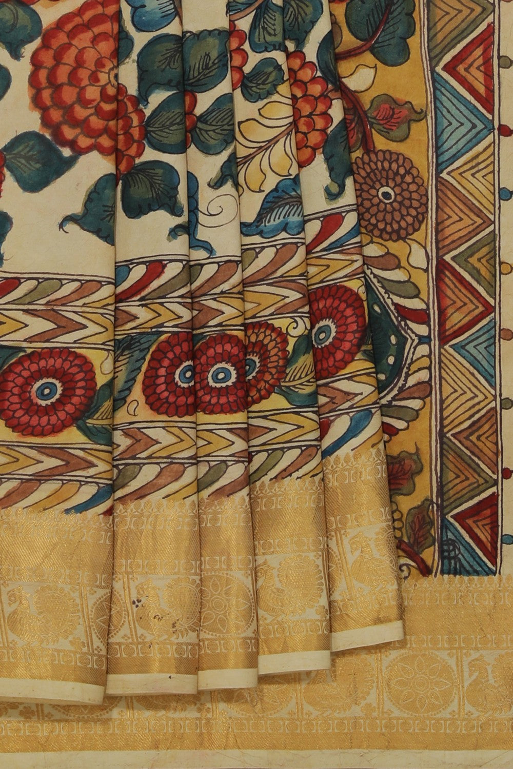 Kalanjali Kalamkari Hand-Painted Silk Saree – Women's