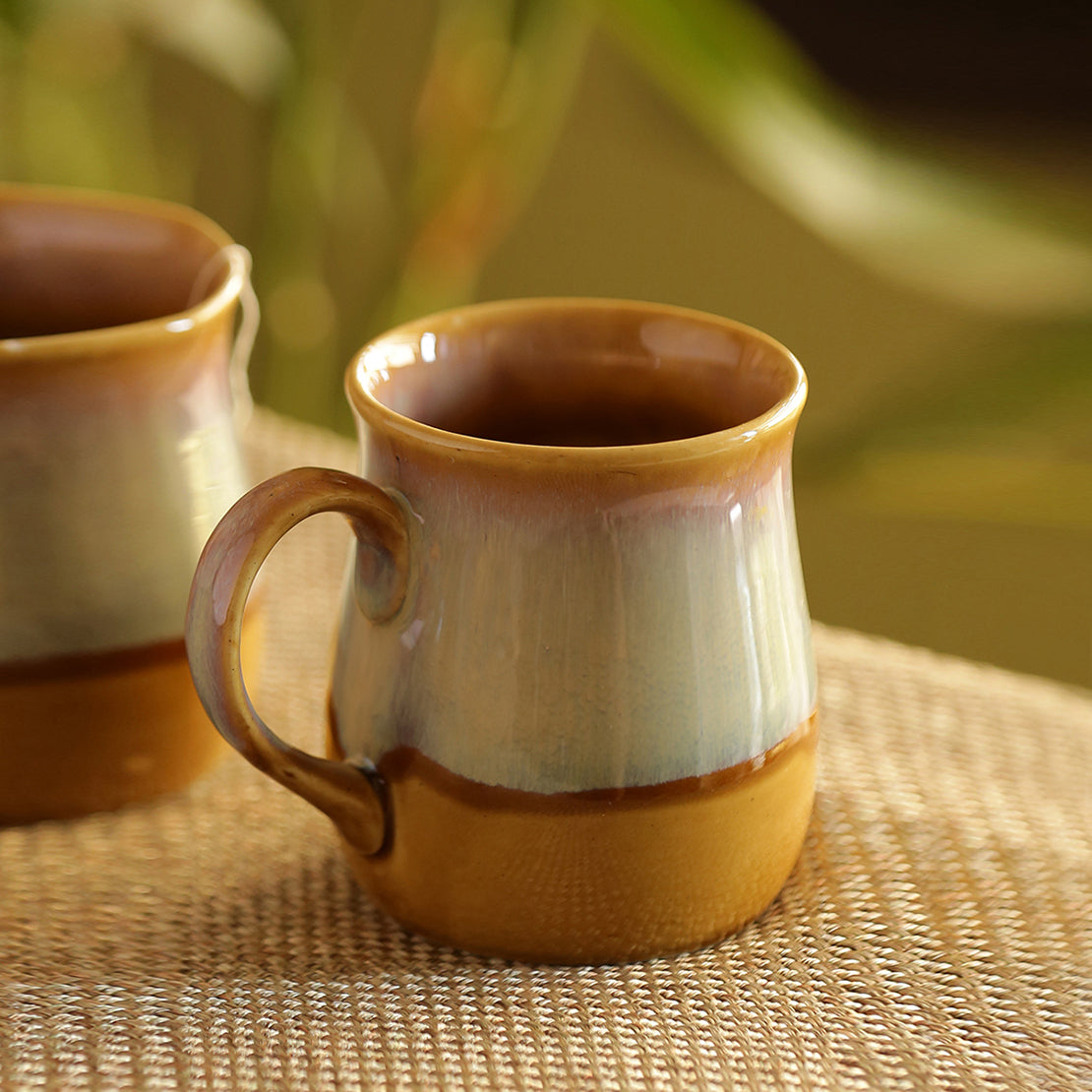 Tea-coffee milk mug – EXCLUSIVELANE 'The Milky-Way Canvas' Tea-Coffee & Milk Mug Dual-Glazed Studio Pottery In Ceramic (360 ML, Microwave Safe)