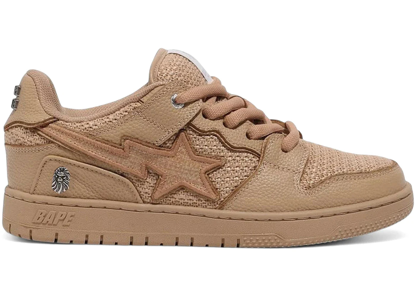 BAPE A Bathing Ape Sk8 Sta Beige Crochet