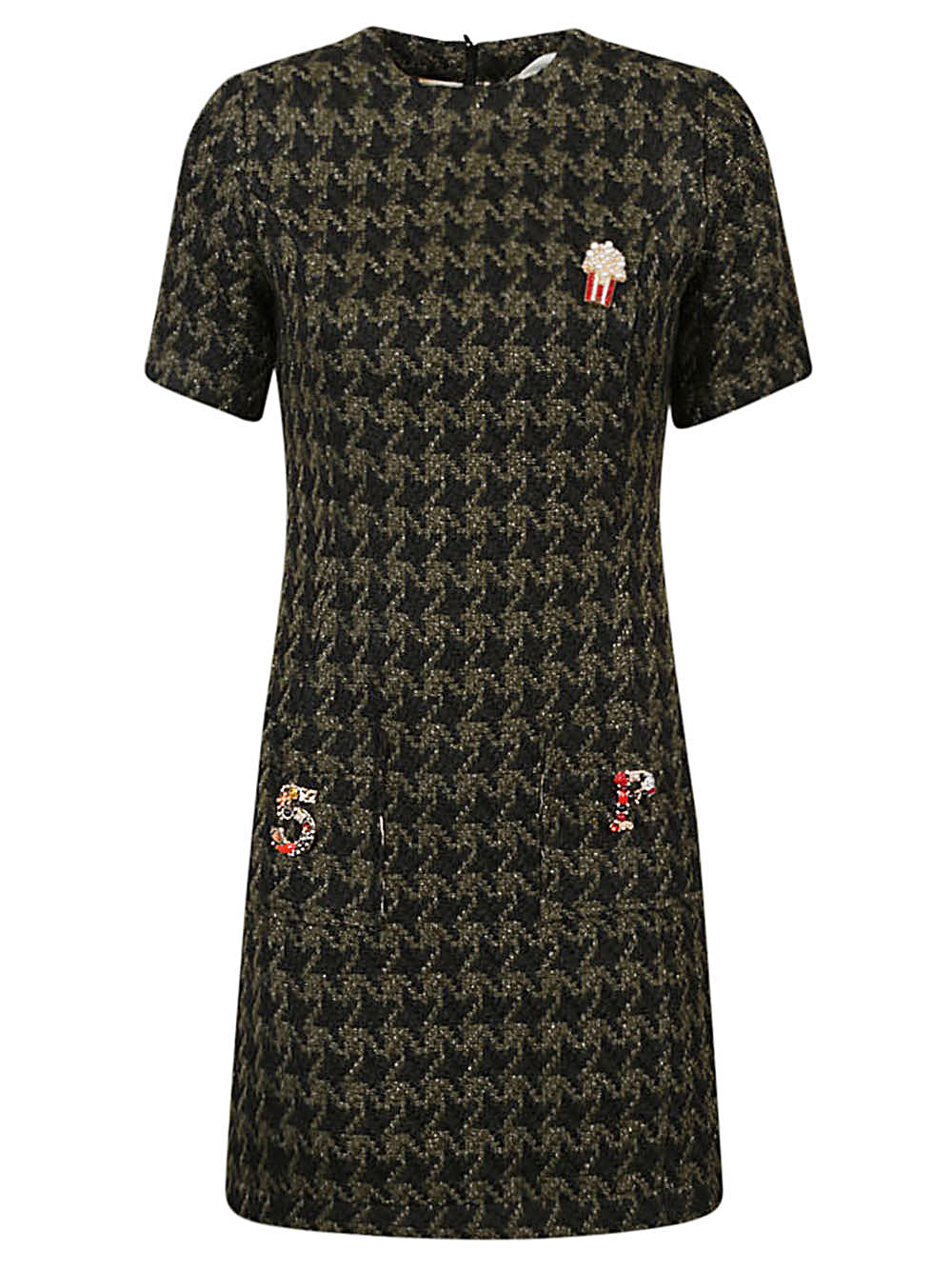 5Progress Houndstooth wool blend short dress – POLYESTER 100%