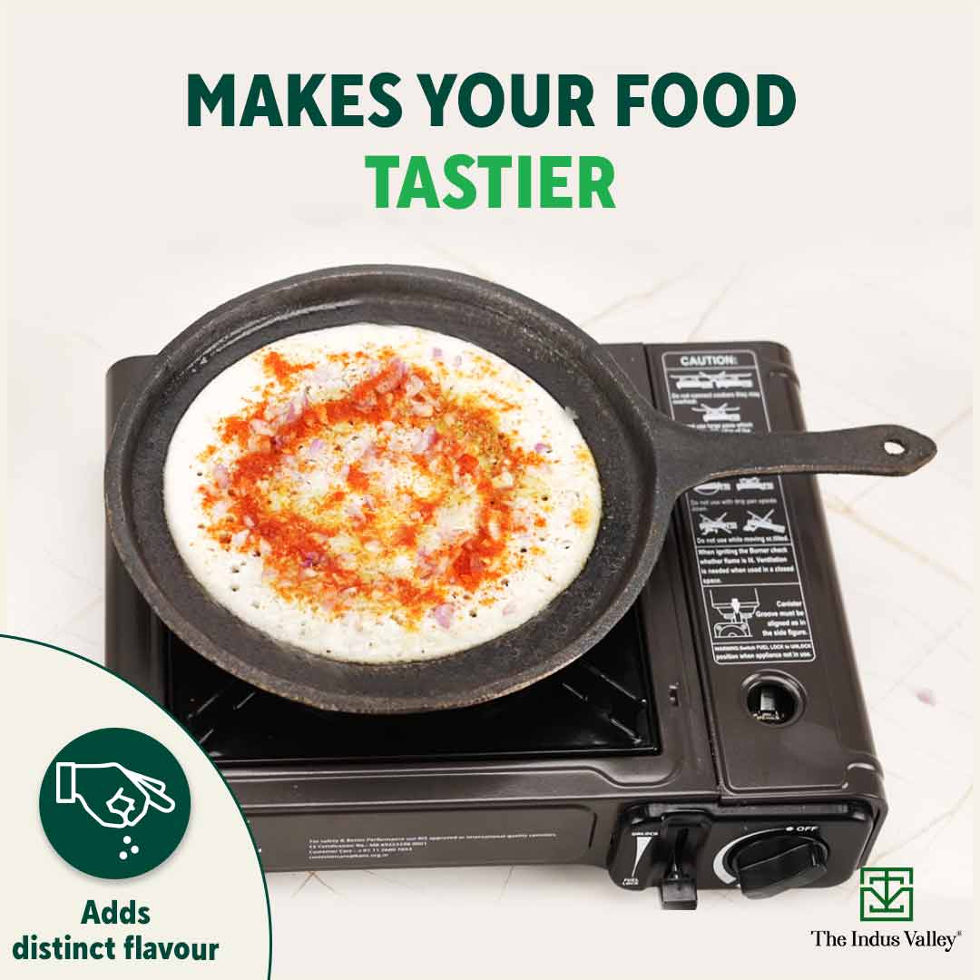 The Indus Valley CASTrong Cast Iron Tawa with Handle, Pre-seasoned, 100% Pure, Toxin-free, Induction, 25.7cm, 2kg - view 9