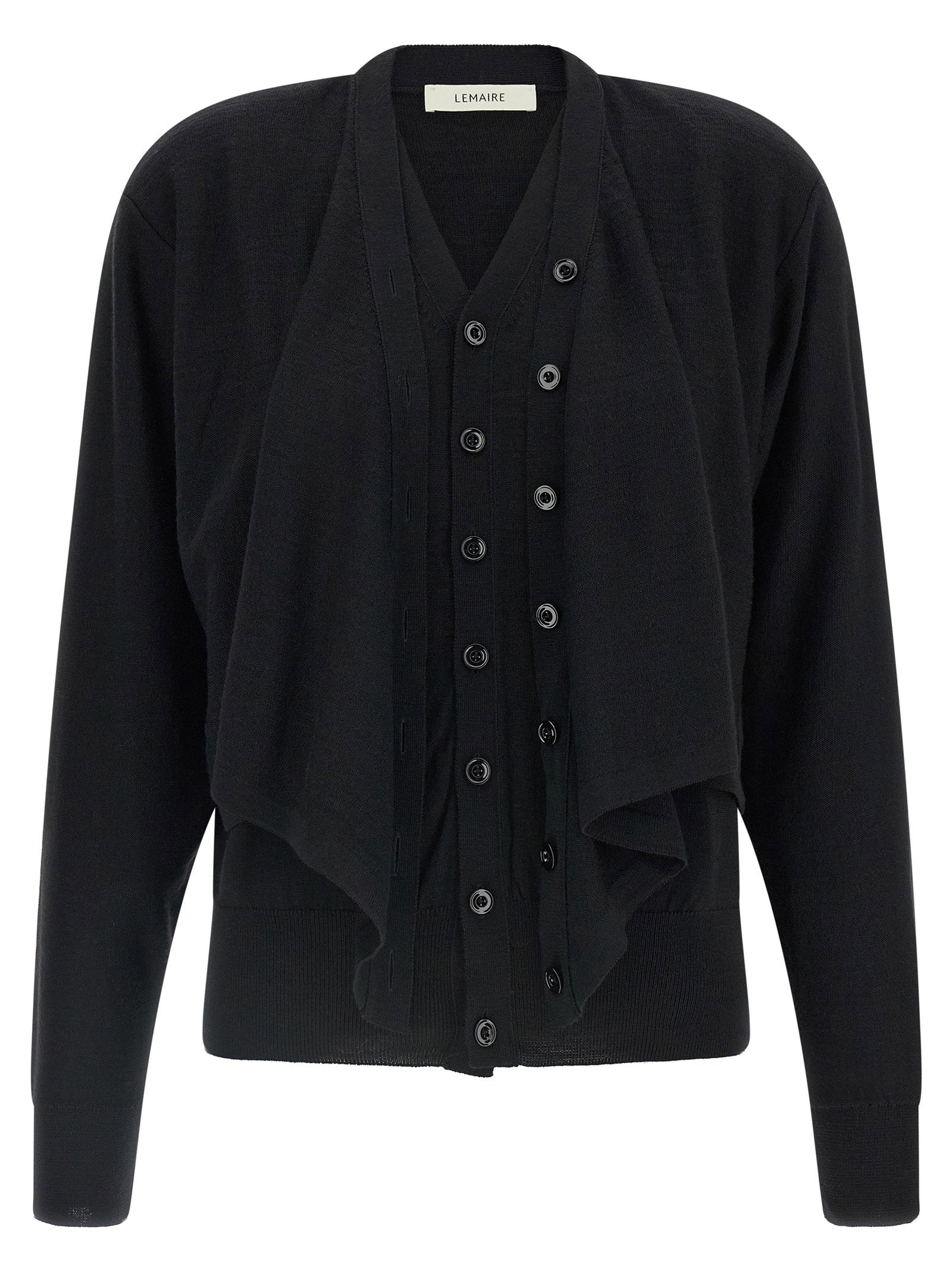 Lemaire Trompe Loeil Construction Cardigan – 51% wool, 49% acrylic
