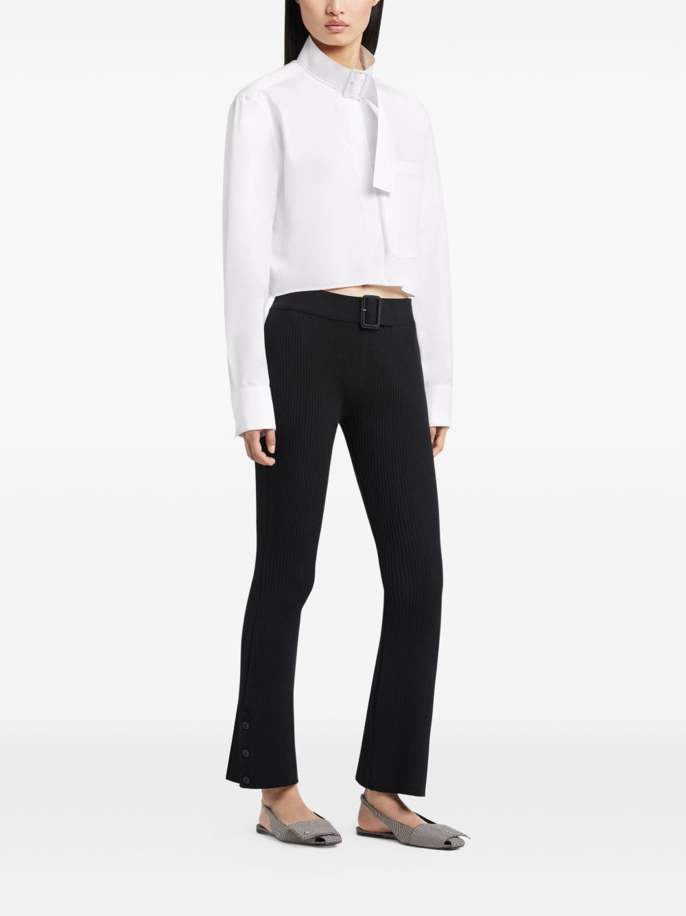 Courreges Pre CourrÃ¨ges Ribbed knitted trousers - view 2