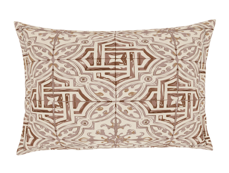 Spaces India Geometric Turtledove - Light Taupe 100% Cotton Double Bedsheet - Morroccan By Spaces - view 5