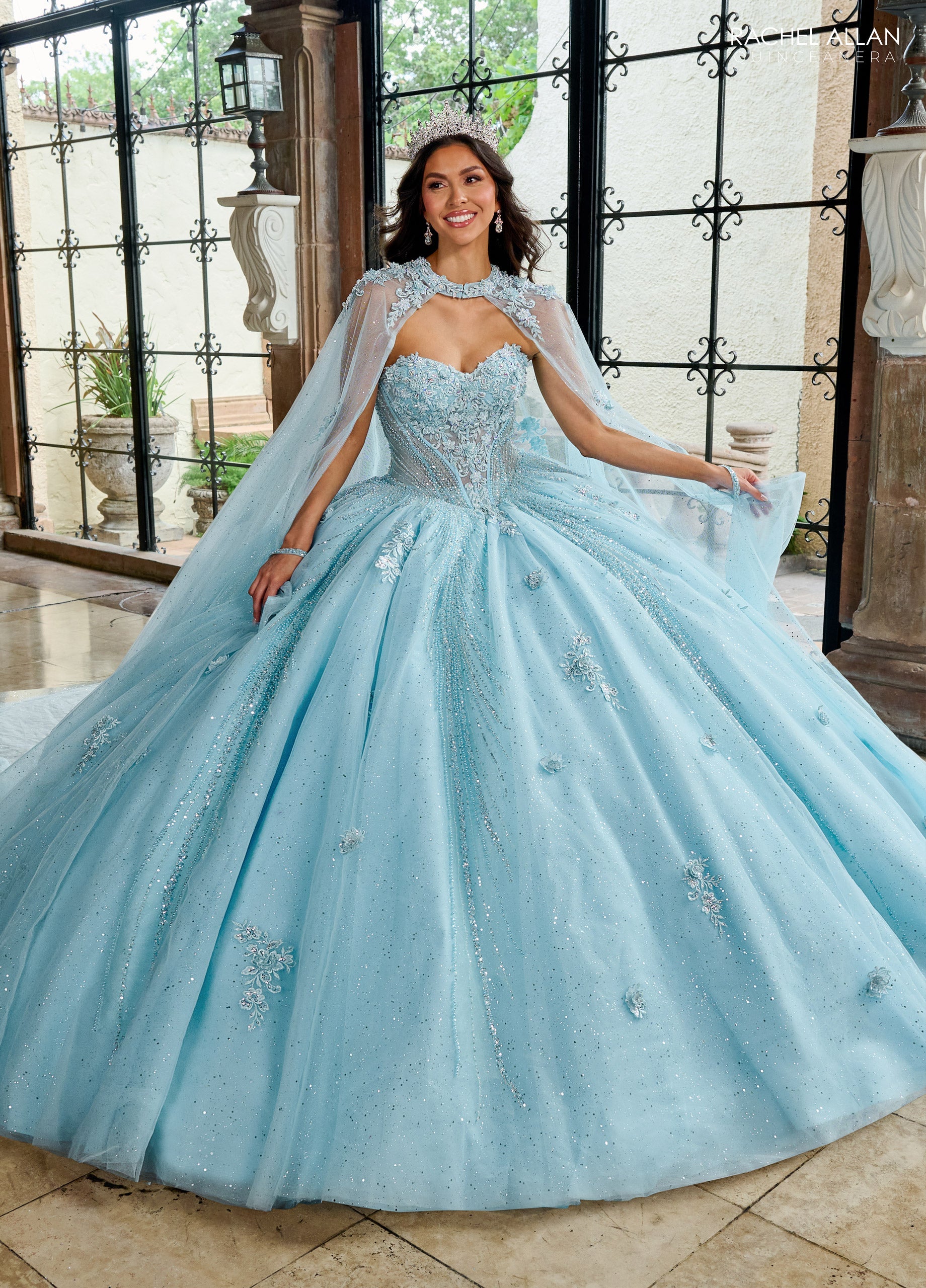 Mary's Bridal Strapless Cape Quinceanera Dress by Rachel Allan RQ1162 - view 7