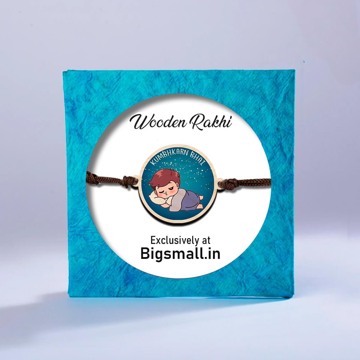 Bigsmall_cc Kumbhkaran Bhai Wooden Rakhi - view 3