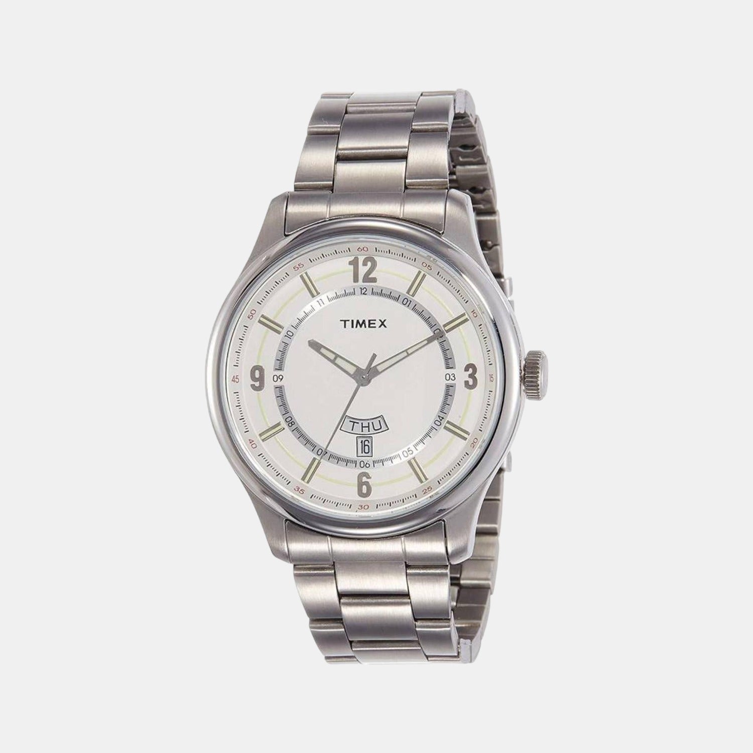 Timex E Class Men Quartz Silver Dial Analog Stainless Steel Watch TWEG14504